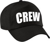 Zwarte crew personeel team pet / baseball cap voor dames en heren - verkleedhoofddeksel