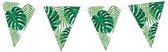 2x Groene DIY Hawaii thema feest vlaggenlijn 1,5 meter - Vlaggenlijnen/slingers Tropisch/Hawaii feestje