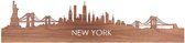 Skyline New York Notenhout - 80 cm - Woondecoratie design - Wanddecoratie met LED verlichting