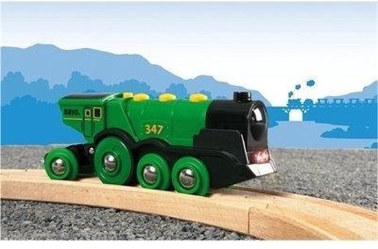 BRIO Groene Locomotief Op Batterijen - 33593 - Speelgoedvoertuig - BRIO
