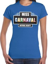 Miss Carnaval verkleed t-shirt blauw voor dames - natural beauty carnaval / feest shirt kleding / kostuum XL