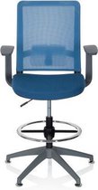 Werkkruk/Verhoogde Bureaustoel - Met Armleuning - Stof/Netstof - Blauw - Pure Work Grey