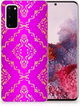 Geschikt voor Samsung Galaxy S20 Siliconen Hoesje Barok Roze