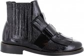 Tango | Pleun 16-a p.w black crack lack chelsea/bow/fringe - black sole/ZIPPER welt | Maat: 37