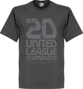 Manchester United 20 League Champions T-Shirt - Grijs - XXL