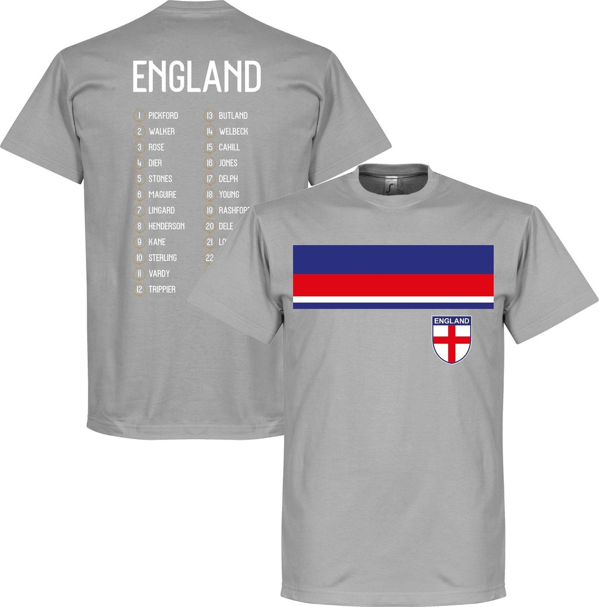 Engeland WK 2018 Squad T-Shirt - Grijs - XL