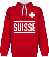 Zwitserland Team Hooded Sweater - Rood - XXL