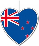 3x Hangdecoratie harten Nieuw Zeeland 28 cm - Nieuw Zeelandse vlag WK landen versiering