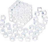 Relaxdays ijsblokjes herbruikbaar - 100 stuks - transparant - ijsklontjes - van plastic