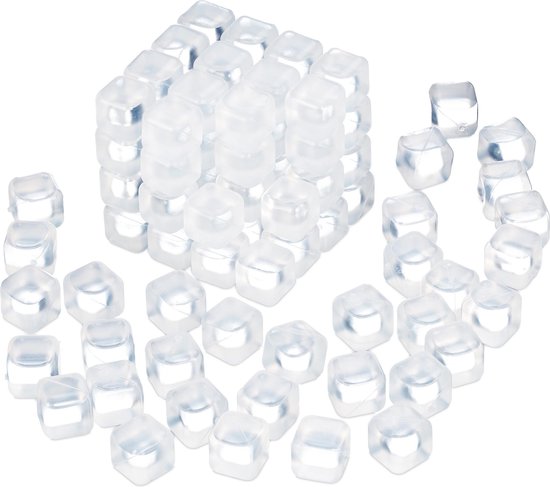 Relaxdays ijsblokjes herbruikbaar - 100 stuks - transparant - ijsklontjes -  van plastic | bol.com