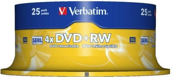 Verbatim Dvd Rw 4 7gb 4x Sp Matt Silver Surface Rohling Bol Com