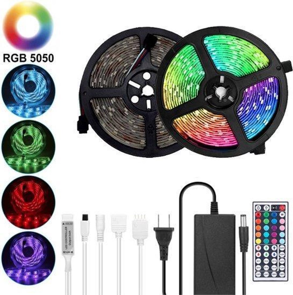 LED strip verlichting 5 meter RGB + wit 5050 met