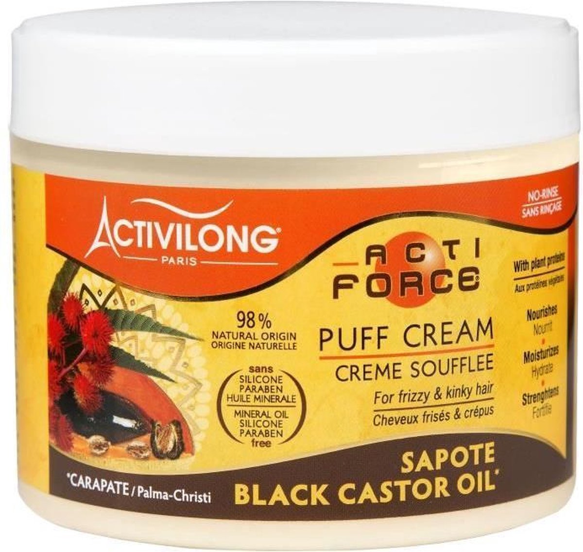 ACTIVILONG Creme souffl� Actiforce - Voor krullend en kroeshaar - Carapate en sapote - 300 ml
