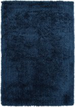 Ikado  Hoogpolig tapijt in polyester mix  blauw  118 x 165 cm