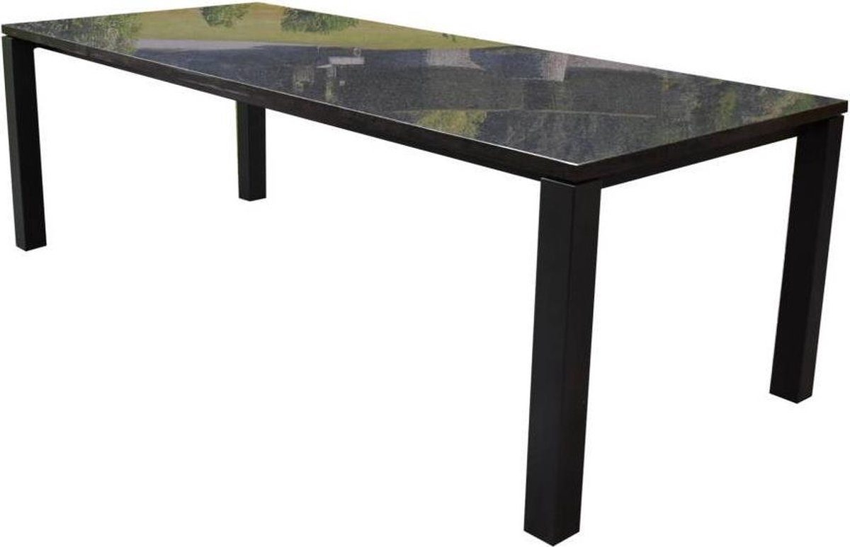 Nova dining tuintafel 240x100 cm angola black gezoet 3 cm graniet