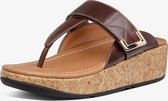 FitFlop™ Remi Adjustable Toe-Thongs Leather Chocolate Brown - Maat 38