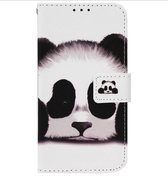 ADEL Kunstleren Book Case Portemonnee Pasjes Hoesje Geschikt voor iPhone 11 Pro Max - Panda Wit