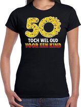 Funny emoticon 50 toch wel oud voor een kind cadeau shirt zwart M