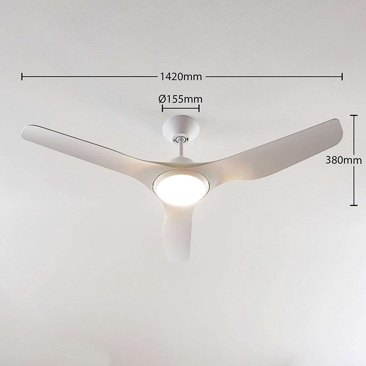 ARCCHIO dora - Ventilateur de plafond avec lampe - 1 lumière - Ø 142 cm -  Blanc | bol.com