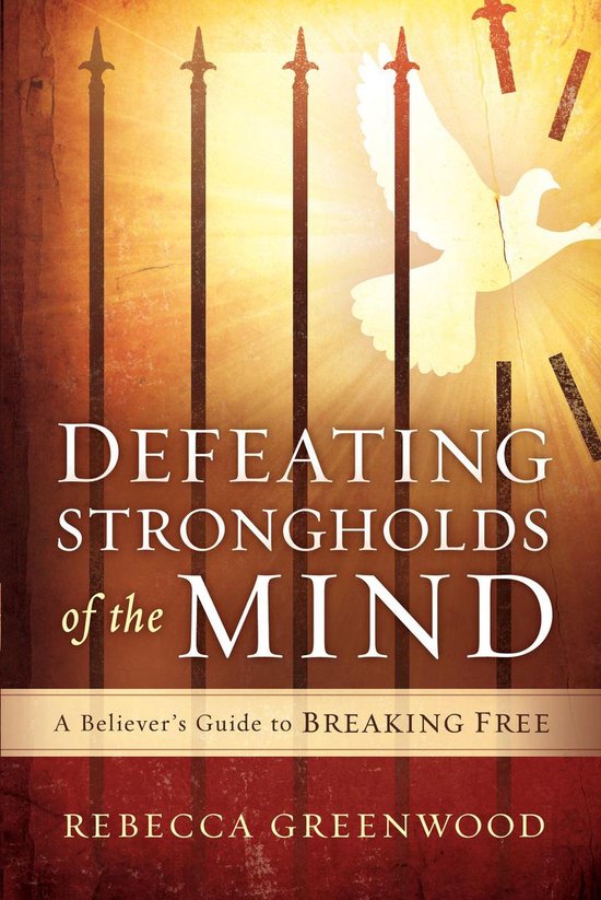 Livre 'Defeating Strongholds of the Mind', avec une colombe blanche et des rayons dorés.