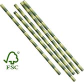 Papier paille à boire FSC® aspect bambou 200mm Ø6mm - 600pcs (3 x 200pcs)