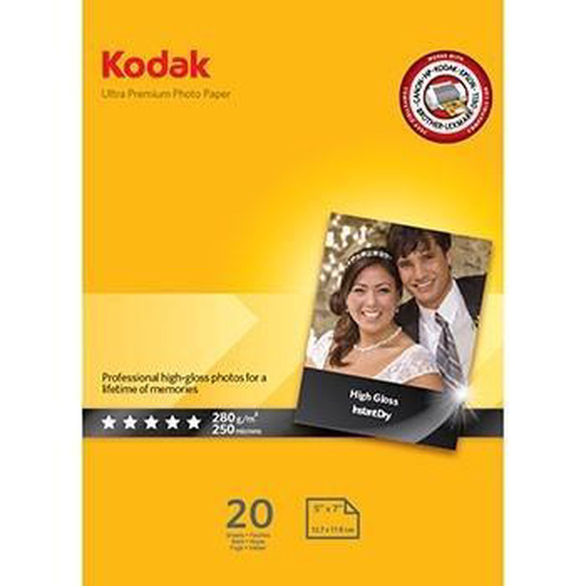 Kodak - Kodak Ultra Premium 13x18 280gr 20 Vellen Glanzend - Altijd Garantie