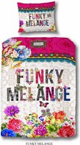 Melli Mello Funky melange met bloemen - kinderdekbedovertrek - eenpersoons - 140x200/220 cm  - katoen satijn - multicolor