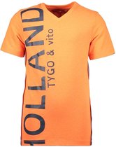 Tygo&Vito Jongens t-shirts & polos Tygo&Vito T&v t-shirt HOLLAND neon oranje 92
