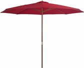 Tuinparasol met houten paal 350 cm bordeauxrood