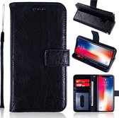 P.C.K. Leer boekhoesje/bookcase zwart geschikt voor Samsung Galaxy S9