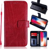 P.C.K. Leer boekhoesje/bookcase rood geschikt voor Samsung Galaxy S10