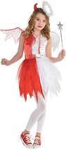 Amscan Kostuum Devil Angel Meisjes 4-6 Jaar Wit/rood 4-delig