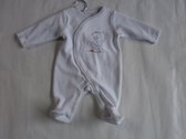 pyjama noukie's 1maand 56cm meisje wit met glitter boord