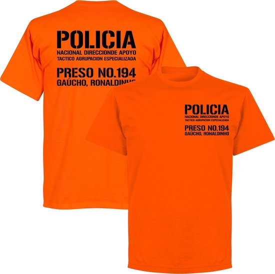 Ronaldinho Prison T-shirt - Oranje - 3XL