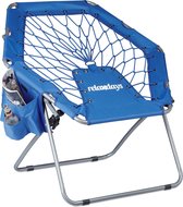 Relaxdays bungee stoel WEBSTER - elastische vering - Bungee chair - vouwbaar - vouwstoel - blauw