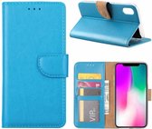 iPhone Xr Blauw Booktype / Portemonnee TPU Lederen Hoesje