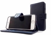 Apple iPhone 5 / 5s / SE (2016) - Marine Blue Leren Portemonnee Hoesje - Lederen Wallet Case TPU meegekleurde binnenkant- Book Case - Flip Cover - Boek - 360º beschermend Telefoonh