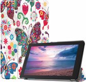 Tablet hoes geschikt voor Lenovo Tab E8 hoes (TB-8304F) - Tri-Fold Book Case - vlinders