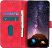 Samsung Galaxy S20 Ultra Hoesje Retro Style Wallet Book Case Rood