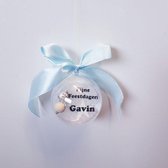 Kerstbal Met Naam Engel Blauw | Kraamcadeau | Kraampakket | Baby Cadeau
