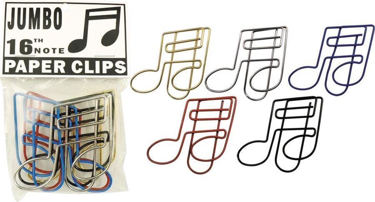 Music Gifts - Jumbo paperclips 16de noten - Bureau - Humor