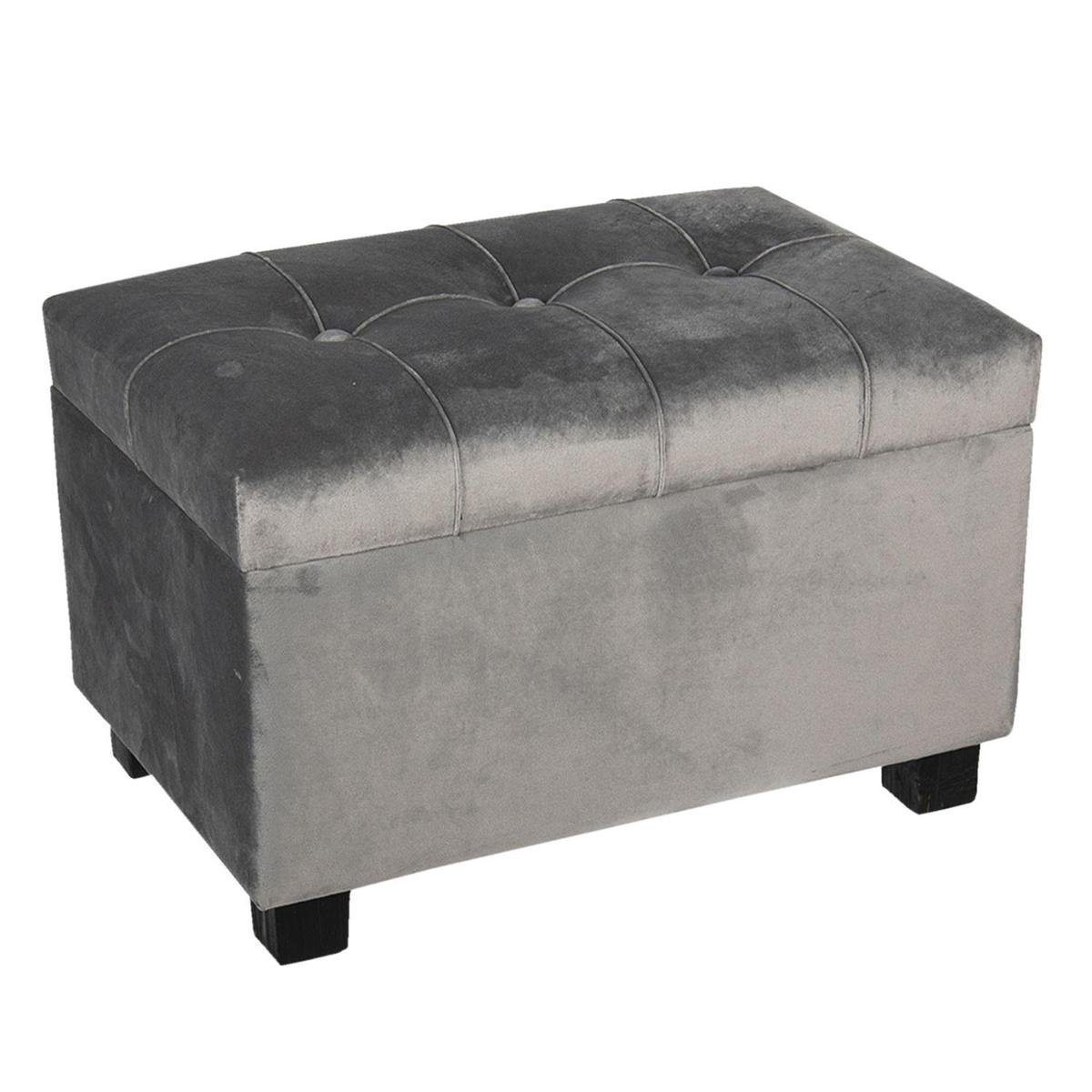 Clayre & Eef Poef 50x34x33 cm Grijs Hout