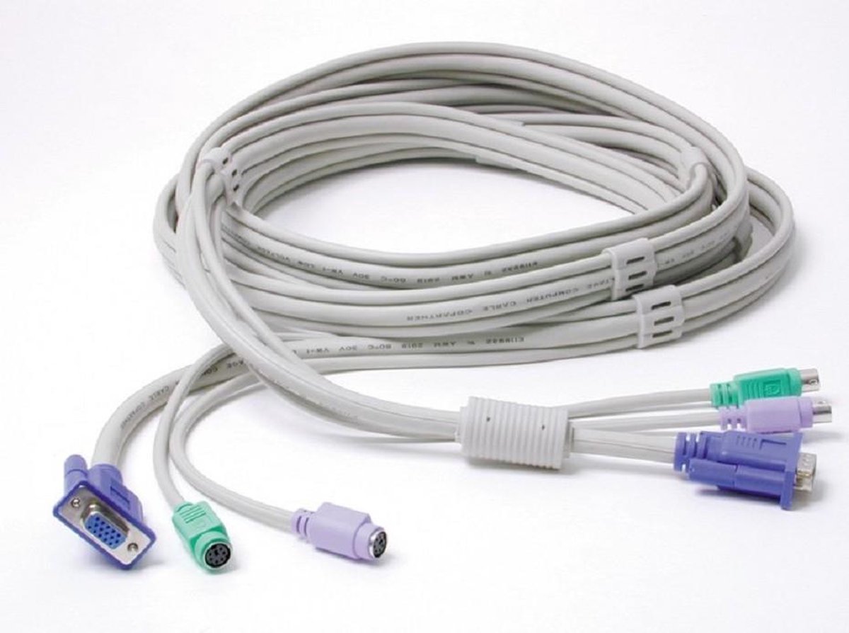 Newstar 3N1PS2EXT6 1.8m Grijs toetsenbord-video-muis (kvm) kabel