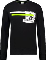 Purewhite -  Heren Slim Fit    Sweater  - Zwart - Maat L