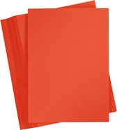 Gekleurd Karton, A4 210x297 mm, helder rood, 100 vellen