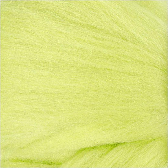 Merino wol, 21 micron, lime green, 100 gr - Creotime