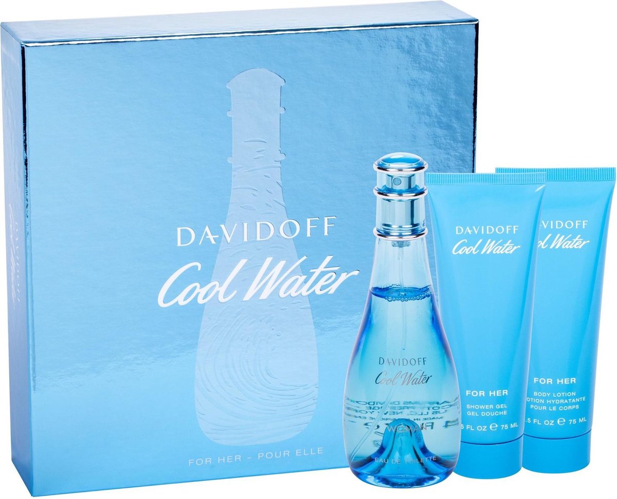 davidoff coolwater fem edt 100ml + lotion 75ml + gel 75ml