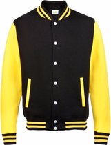 Zwart met geel college jacket voor heren M (40/50)