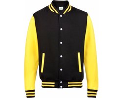 Zwart met geel college jacket voor heren M (40/50)