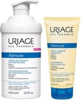 Uriage Xémose Relipidante Crème Anti-Irritations 400 ml + Gratis Verzachtende Reinigingsolie 200 ml